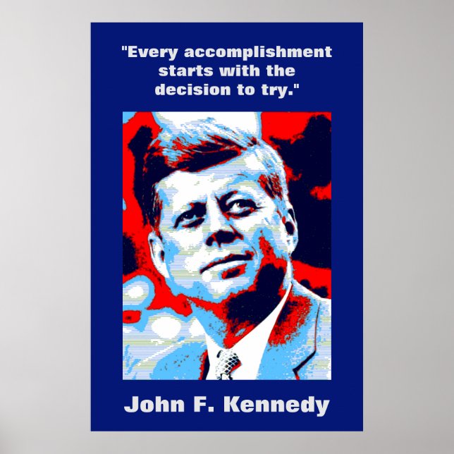 JFK John F. Kennedy Quote Motivational Inspiration Poster (Framsidan)