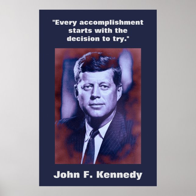 JFK John F. Kennedy Quote Motivational Inspiration Poster (Framsidan)