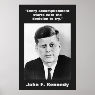 JFK John F. Kennedy Quote Motivational Inspiration Poster