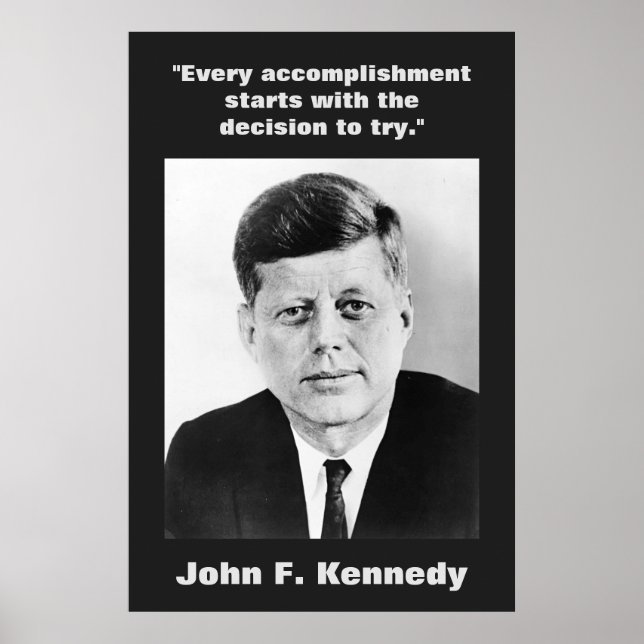 JFK John F. Kennedy Quote Motivational Inspiration Poster (Framsidan)