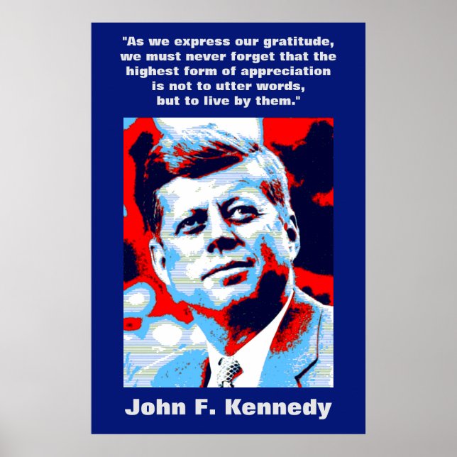 JFK John F. Kennedy Quote Motivational Inspiration Poster (Framsidan)