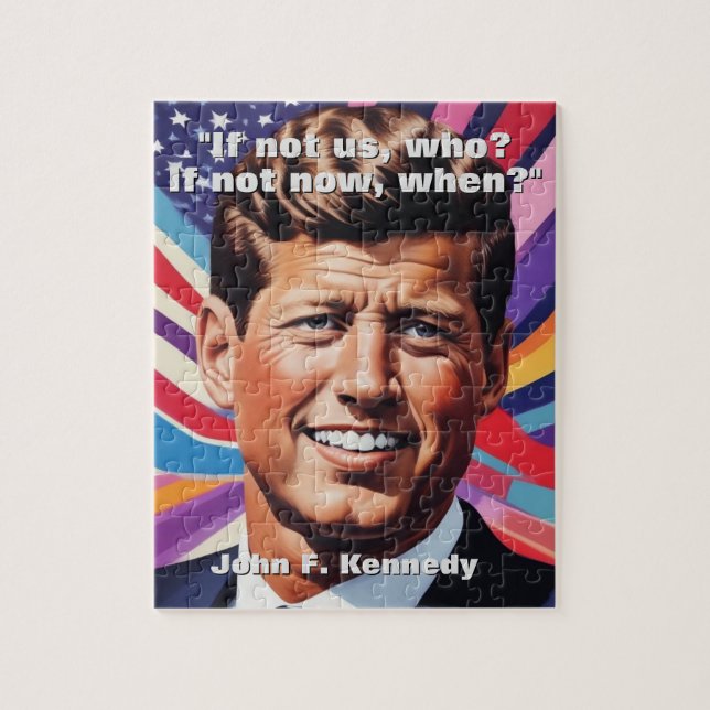 JFK John F. Kennedy Quote Motivational Inspiration Pussel (Vertikal)