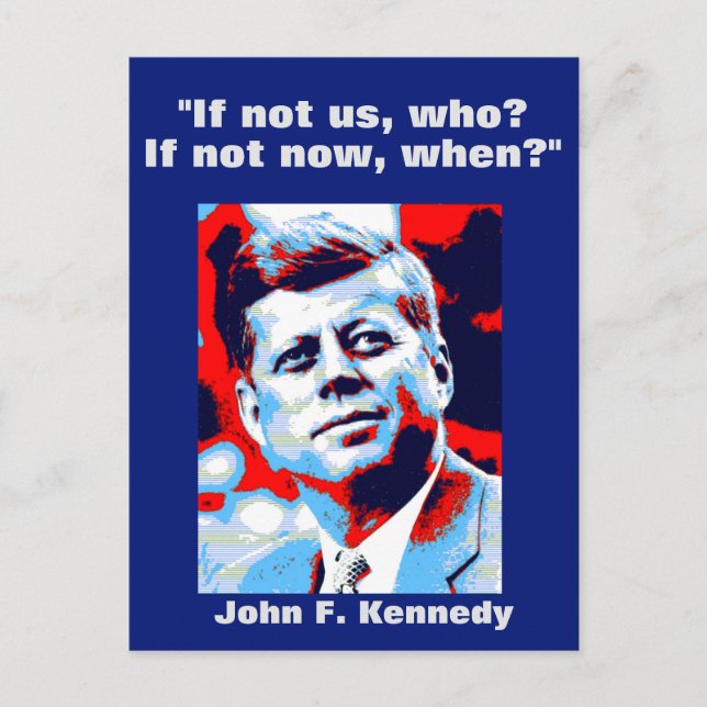 JFK John F. Kennedy Quote Motivational Inspiration Vykort (Framsida)
