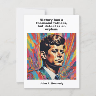 JFK John F. Kennedy Quote Motivational Inspiration Vykort