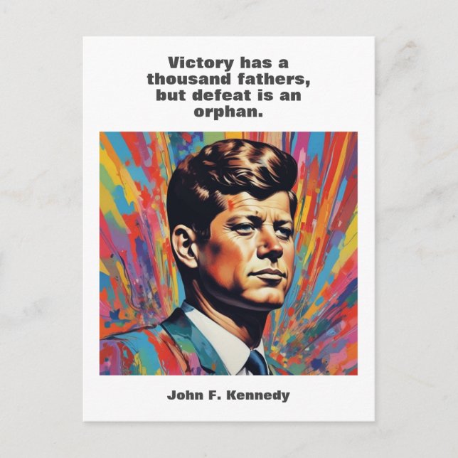 JFK John F. Kennedy Quote Motivational Inspiration Vykort (Framsida)