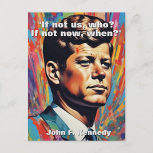 JFK John F. Kennedy Quote Motivational Inspiration Vykort
