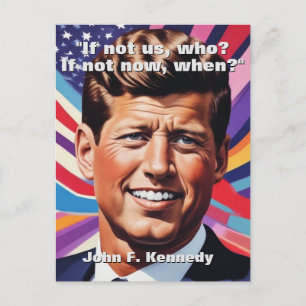 JFK John F. Kennedy Quote Motivational Inspiration Vykort