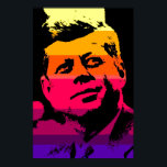 JFK John F. Kennedy Red Gult Violet Pop Art Poster<br><div class="desc">F.d. amerikansk president John F. Kennedy Red,  Gult,  Rosa,  Orange,  Black & Violet Pop Art Digital Image - Amerikansk historia och Politik Poster trycksaker</div>