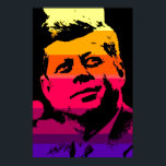 JFK John F. Kennedy Red Gult Violet Pop Art Poster<br><div class="desc">F.d. amerikansk president John F. Kennedy Red,  Gult,  Rosa,  Orange,  Black & Violet Pop Art Digital Image - Amerikansk historia och Politik Poster trycksaker</div>