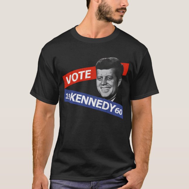 JFK Kennedy Retro-pojken T Shirt (Framsida)