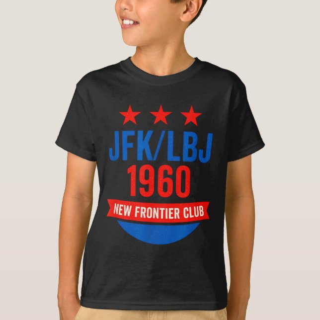 Jfk Lbj 1960 New Frontier John F Kennedy Campaign  T Shirt (Framsida)