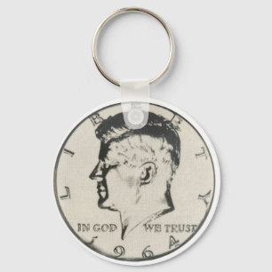 JFK-nyckelkedja i halvdollar Nyckelring