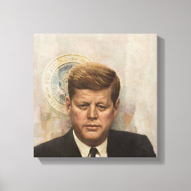 JFK och presidentförsegling Canvastryck (Framsida)