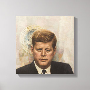 JFK & presidents- förseglar Canvastryck