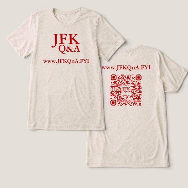 JFK Q&A Tri-Blend SHIRT T Shirt (Design fram och bak)