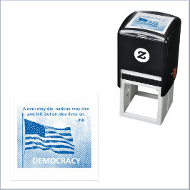 JFK Quote Democracy American Flagga Design Självfärgande Stämpel