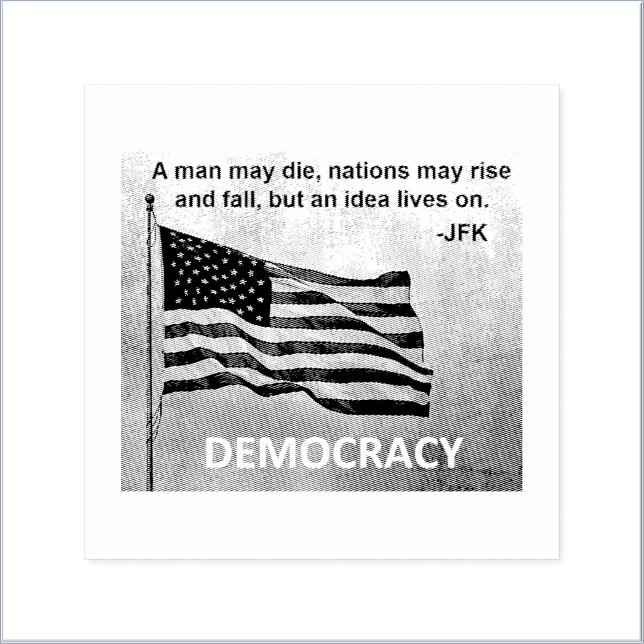 JFK Quote Democracy American Flagga Design Stämpel (Skapare uppladdad)
