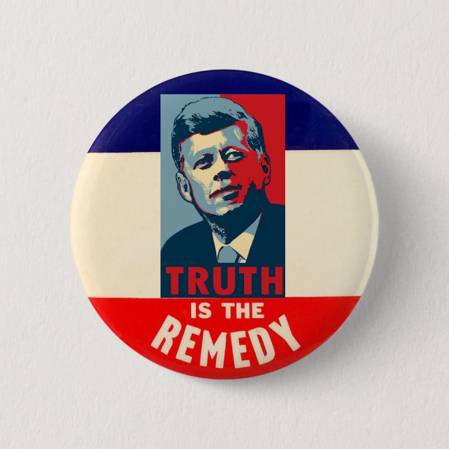 JFK: Sanning är bota Knapp (Framsida)