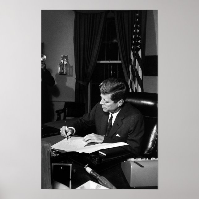 JFK Signing av Kuba Quarantine Poster (Framsidan)