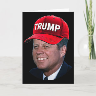 Jfk som bär Trump-hatt Roligt John F Kennedy-meme Kort