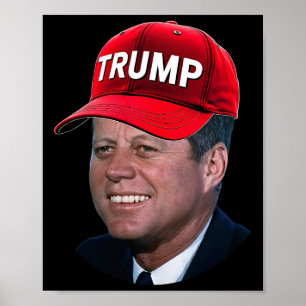 Jfk som bär Trump-hatt Roligt John F Kennedy-meme Poster