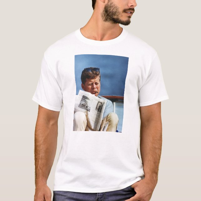 JFK som röker skjortan T Shirt (Framsida)