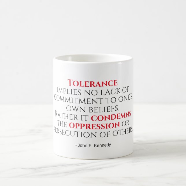 JFK-toleranscitattypsdiagram Kaffemugg (Center)