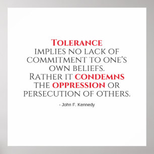 JFK-toleranscitattypsdiagram Poster