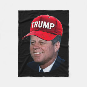 Jfk Wearing Trump Hat Funny John F Kennedy Meme Gr Fleecefilt