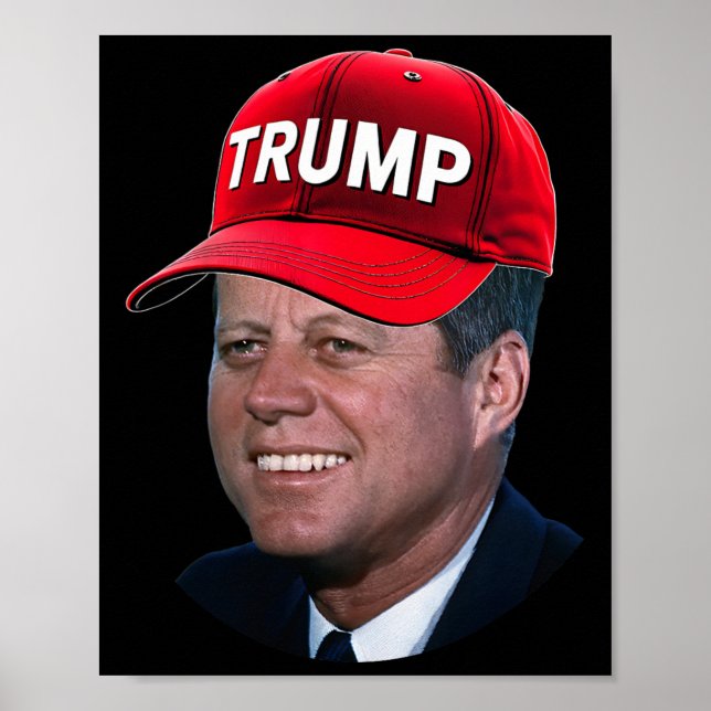 Jfk Wearing Trump Hat Funny John F Kennedy Meme Gr Poster (Framsidan)