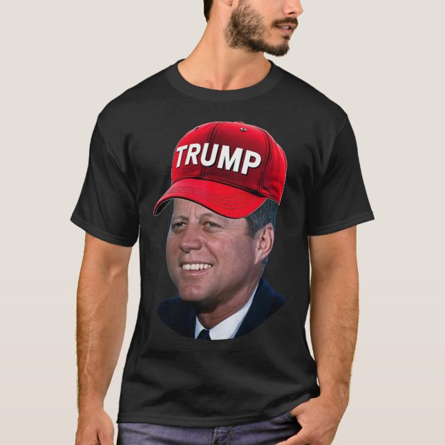Jfk Wearing Trump Hat Funny John F Kennedy Meme Gr T Shirt (Framsida)