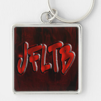 Jfltb! Fyrkantig Silverfärgad Nyckelring