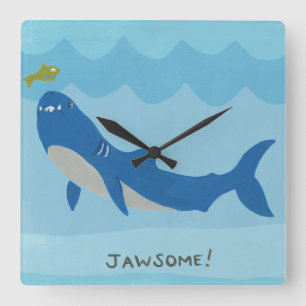 Jful Shark Fyrkantig Klocka