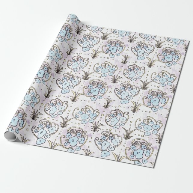 JG Art nouveau Wrapping Papper Presentpapper (Utrullad)
