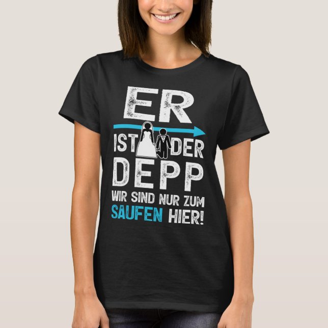 JGA  Han är den Depp Outfit Män Svärmo:fest  T Shirt (Framsida)