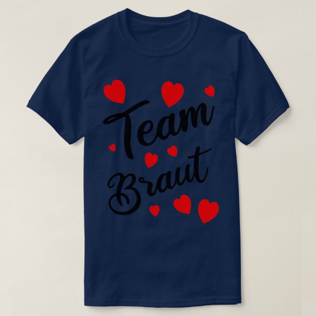 JGA Team brud med hjärtan T Shirt (Design framsida)