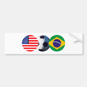 jGibney för fotbollboll Brasilien & USA Bildekal