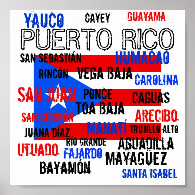 jhg, PUERTO RICO, San Juan, Bayamón, Toa Baja, ... Poster (Framsidan)
