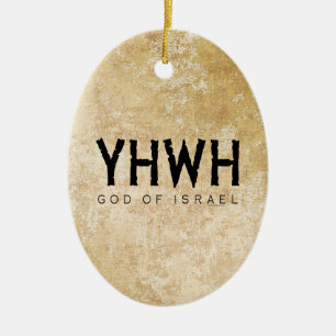 JHWH (Jehova) Israels gud Julgransprydnad Keramik