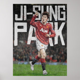 Ji-Sung Park Manchester United Fotbollskonst Poster