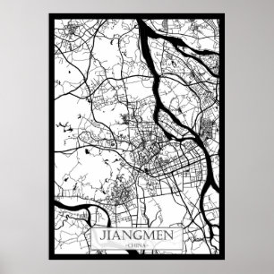 Jiangmen Kina Stadskarta Poster