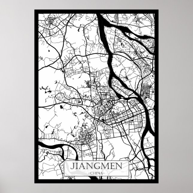 Jiangmen Kina Stadskarta Poster (Framsidan)