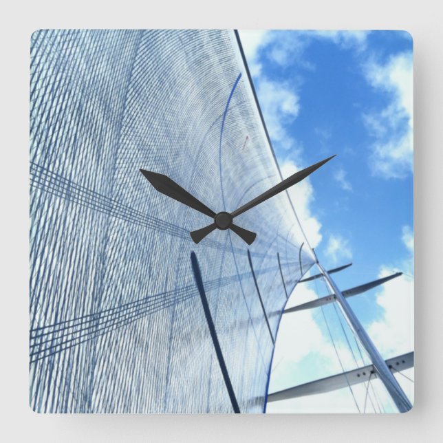Jib Sail och Mast Bild Fyrkantig Klocka (Framsida)