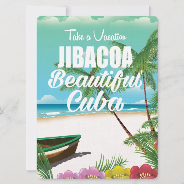Jibacoa Cuba strand semesterdekal poster Inbjudningar (Framsida)