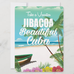 Jibacoa Cuba strand semesterdekal poster Inbjudningar