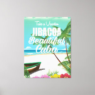Jibacoa strand Cuba-reseaffisch Canvastryck