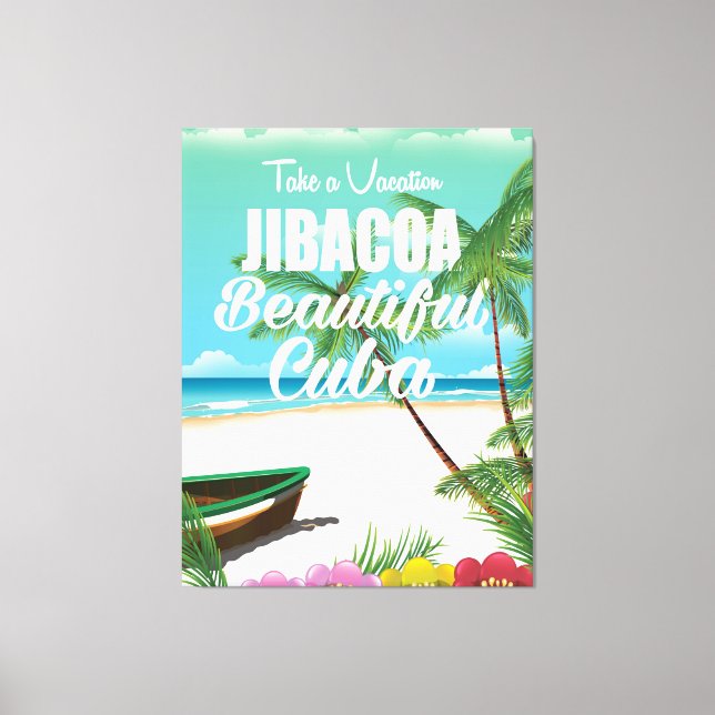 Jibacoa strand Cuba-reseaffisch Canvastryck (Framsida)