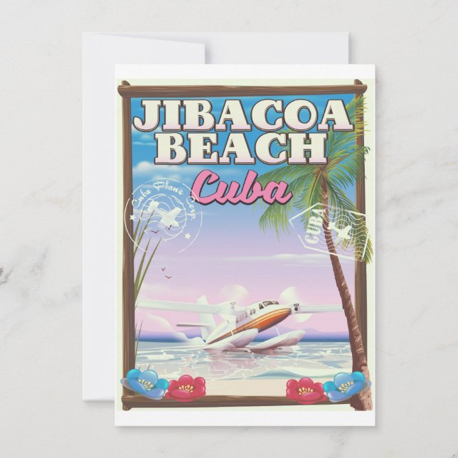 Jibacoa strand Kuba reseraffisch Inbjudningar (Baksida)