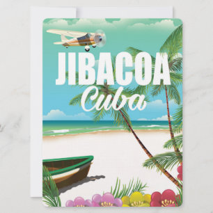 Jibacoa strand semesteratresaffisch inbjudningar