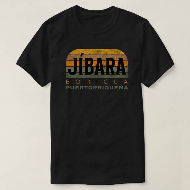 Jibara Boricua Puertorriqueña T Shirt (Design framsida)